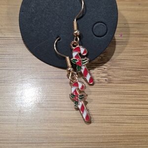 Holiday Candy Cane Drop Earrings
